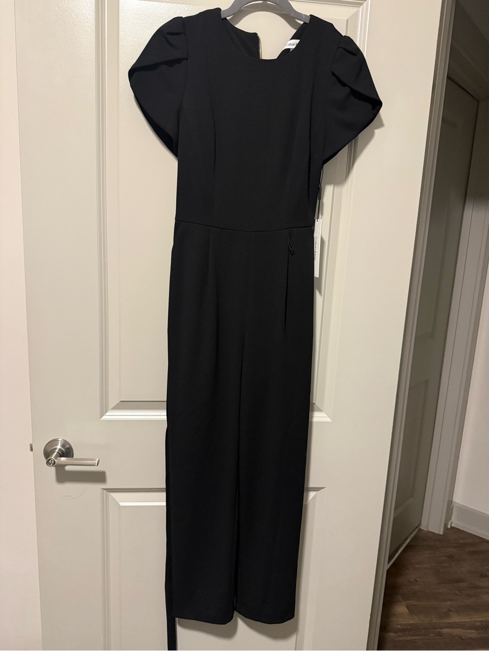 Calvin Klein Black Puff-Sleeve Jumpsuit